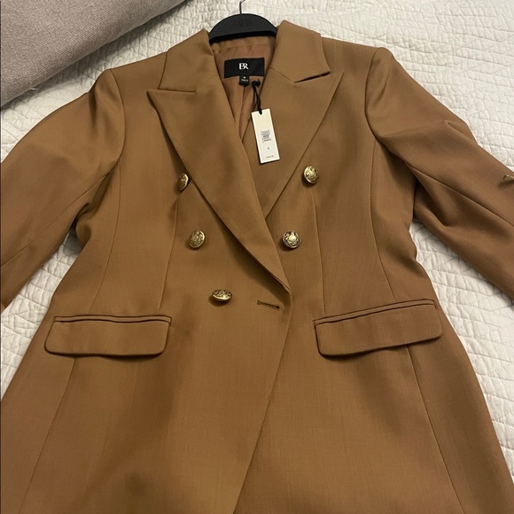 Banana republic blazer gold buttons camel NWT sz6 classic - Picture 2 of 5